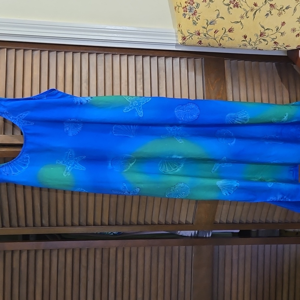 Rima Imar Vibrant Blue Maxi Dress with Starfish Design
